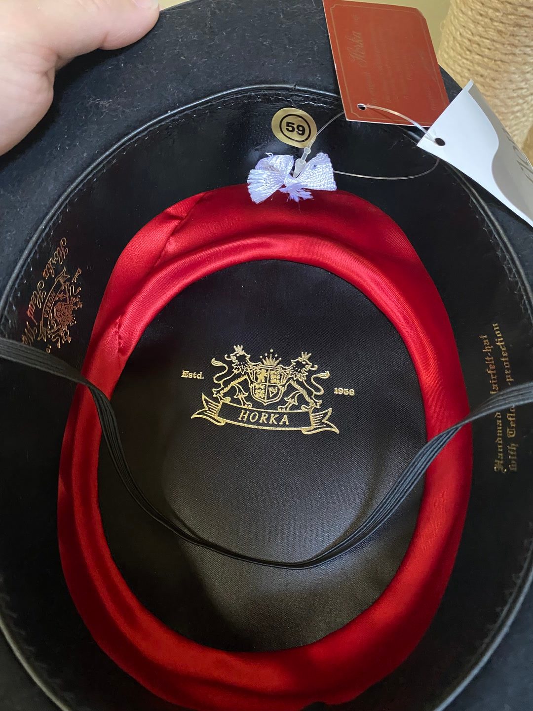 Chapeau haut de forme Horka noir T59, média 3