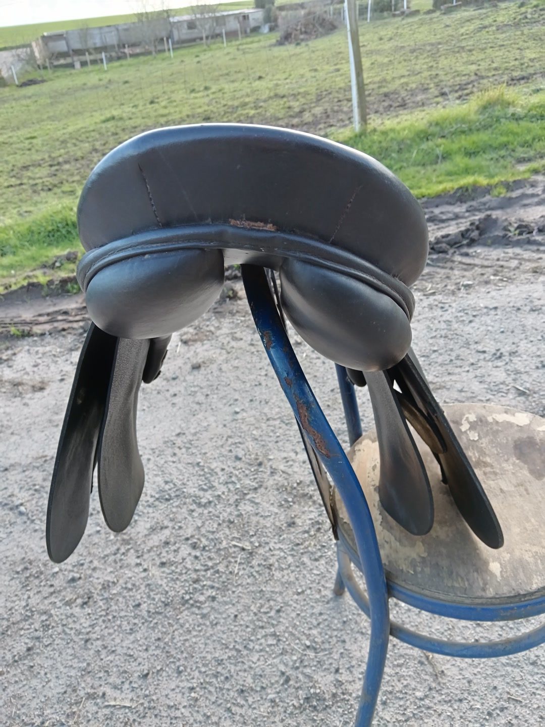 Selle mixte cuir 17,5" complète, média 2