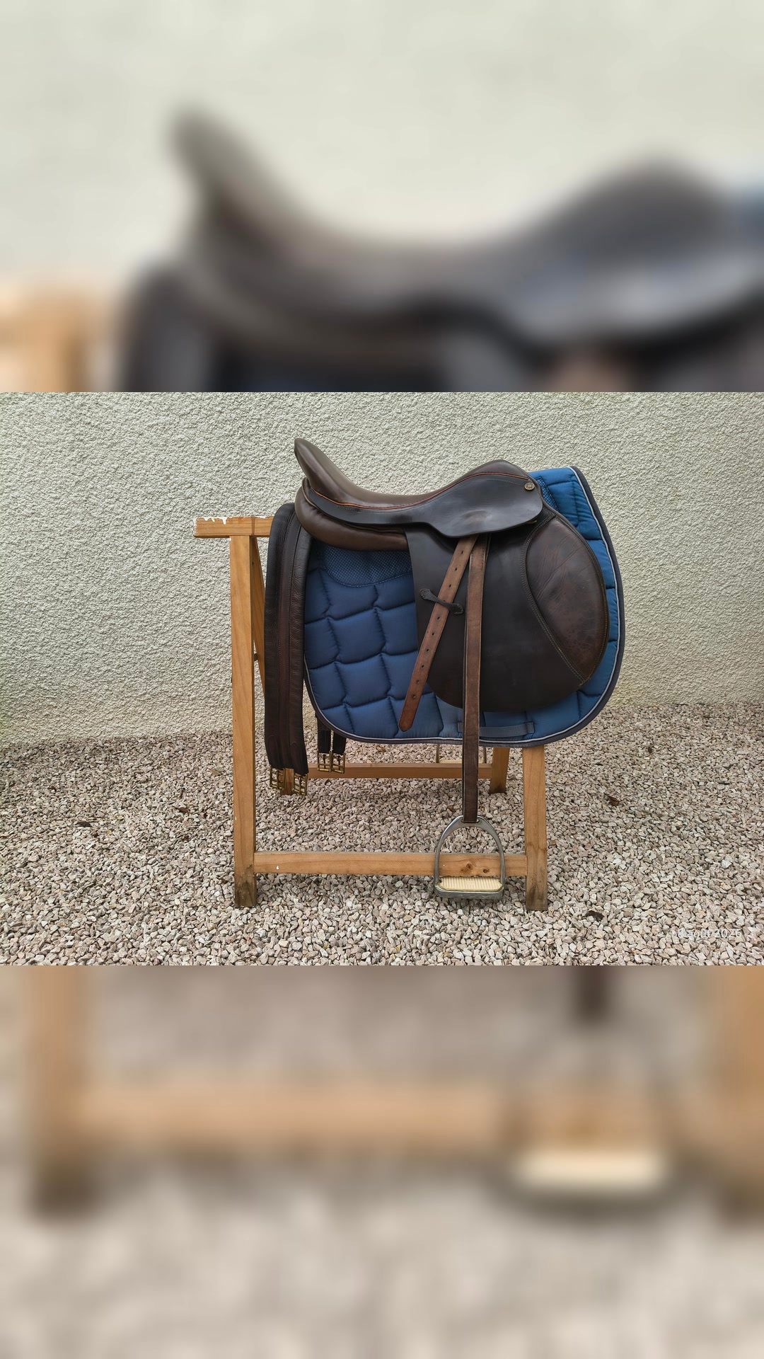 Selle cuir mixte 17' complète., média 2
