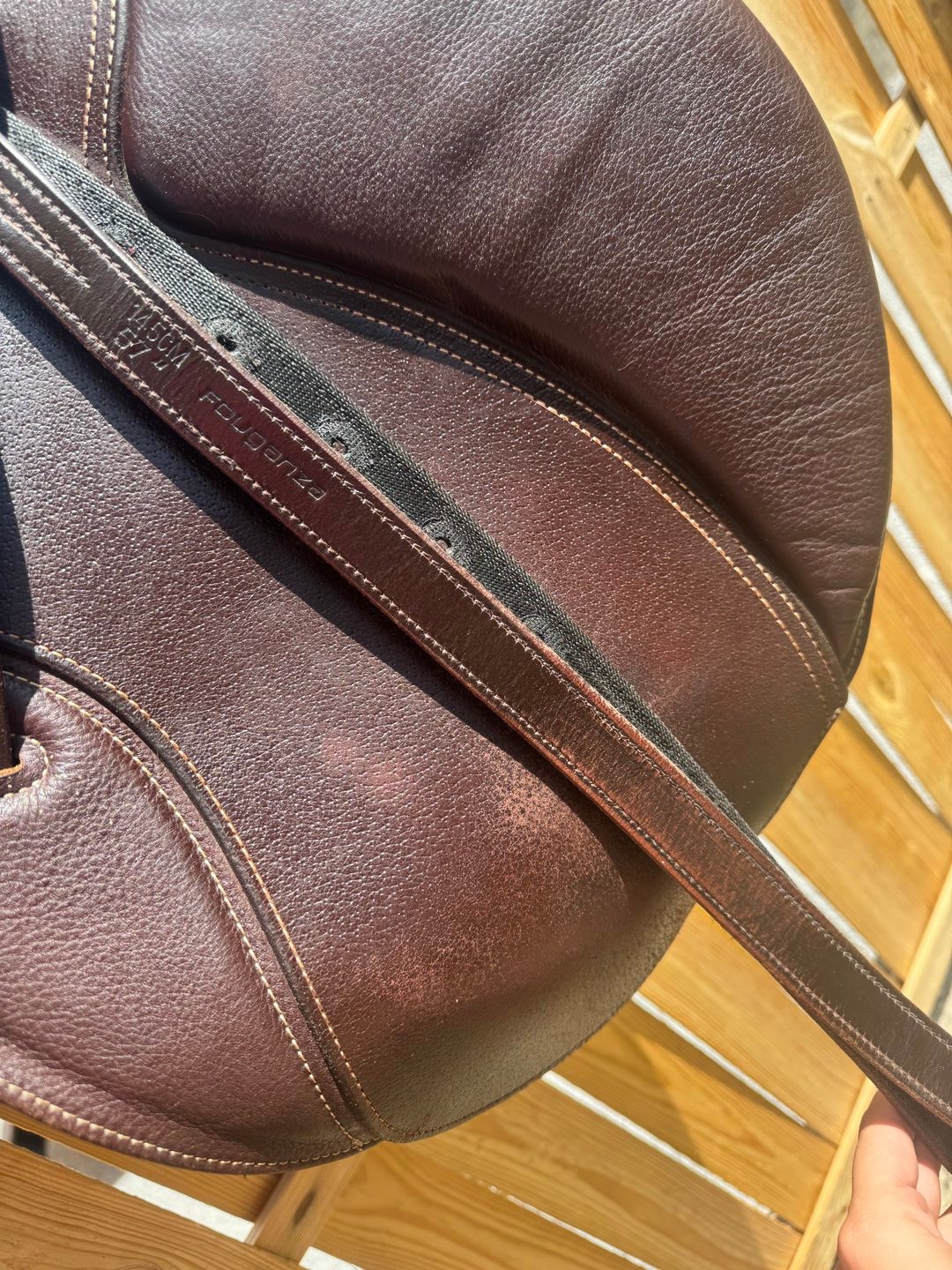 Selle mixte Fourganza cuir marron en 17,5, média 3