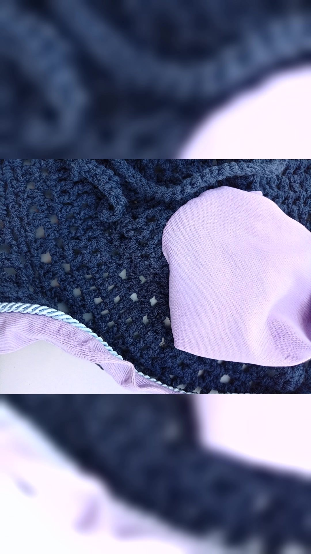 Bonnet pour cheval violet, média 2