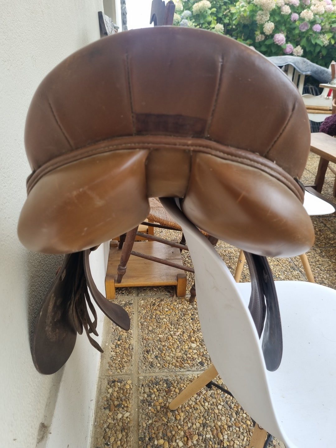Selle  mixte cuir 17,5, média 2