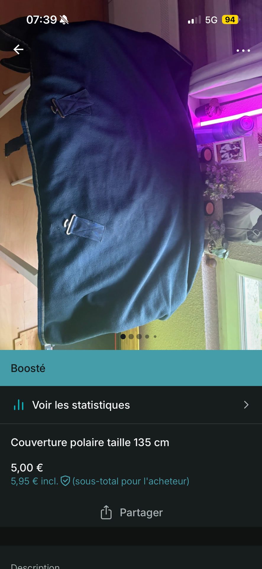 Couverture cheval bleu, média 7