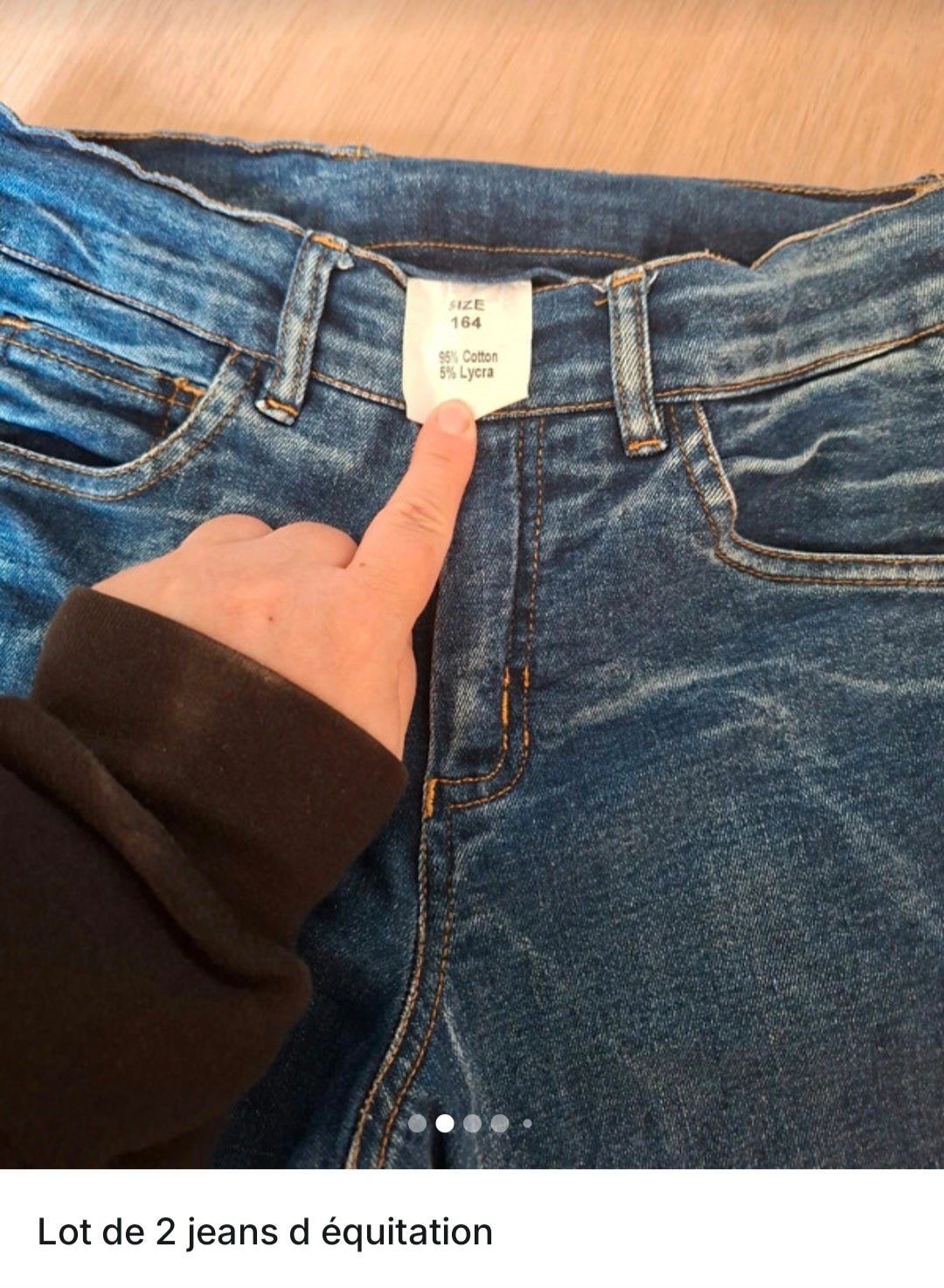 Lot de 2 jeans anti dérapant adolescente, média 2