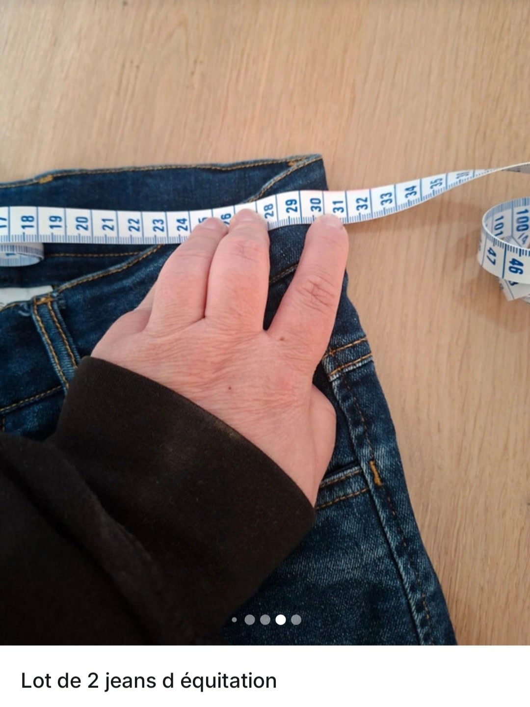 Lot de 2 jeans anti dérapant adolescente, média 9