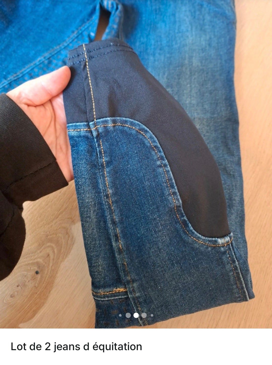 Lot de 2 jeans anti dérapant adolescente, média 7