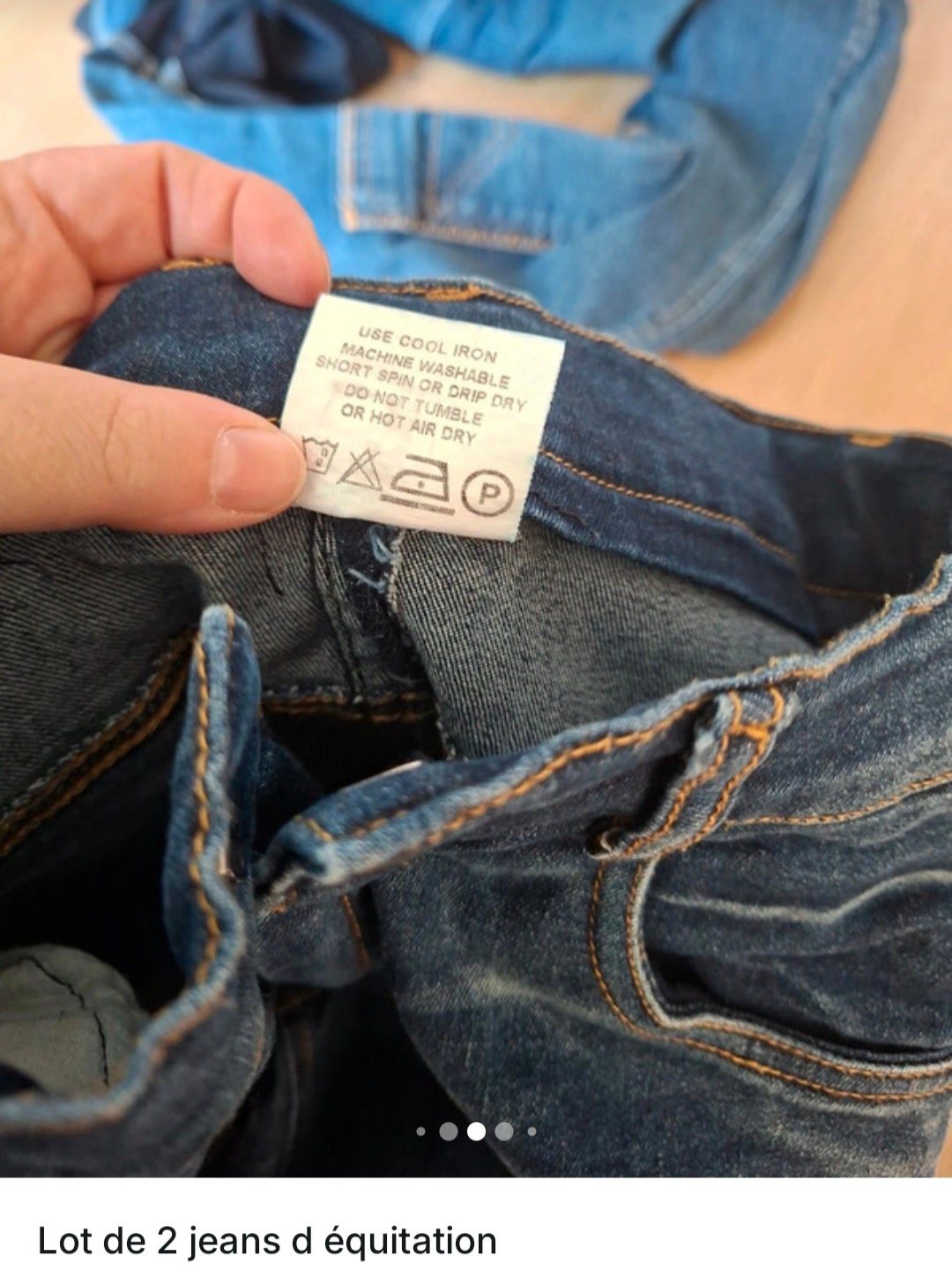 Lot de 2 jeans anti dérapant adolescente, média 5