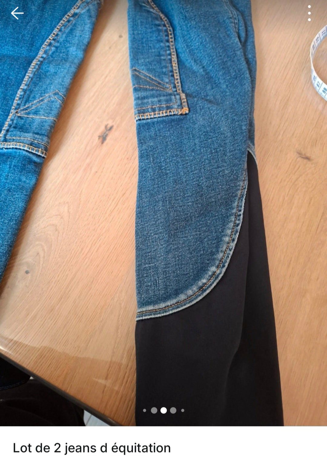 Lot de 2 jeans anti dérapant adolescente, média 4