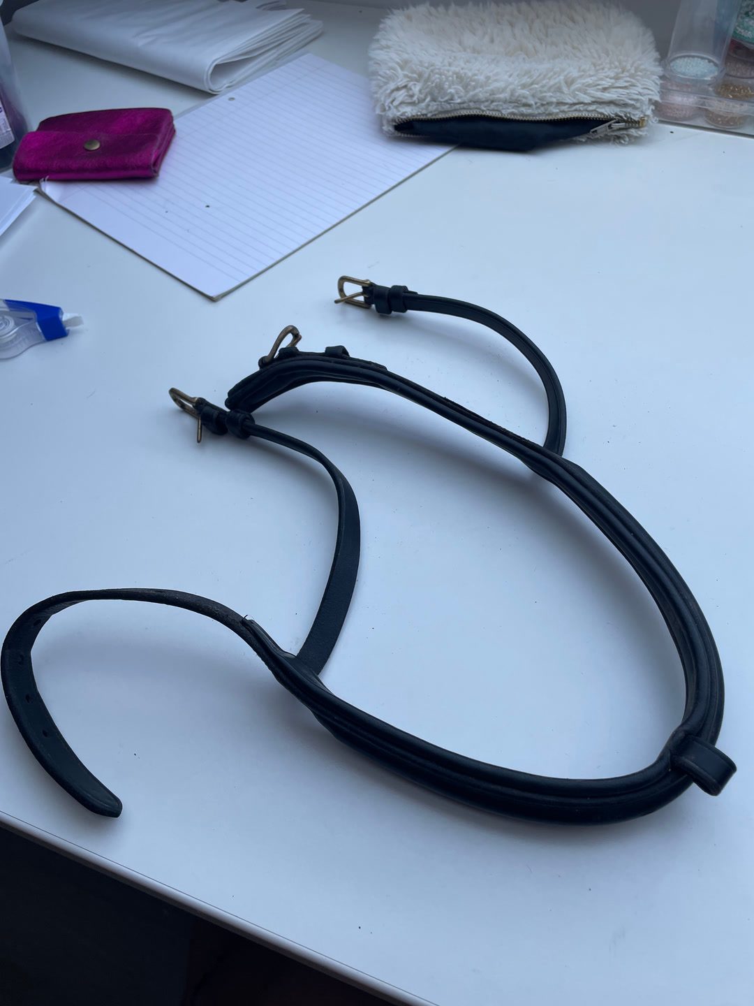 Muserole cuir noir, média 3