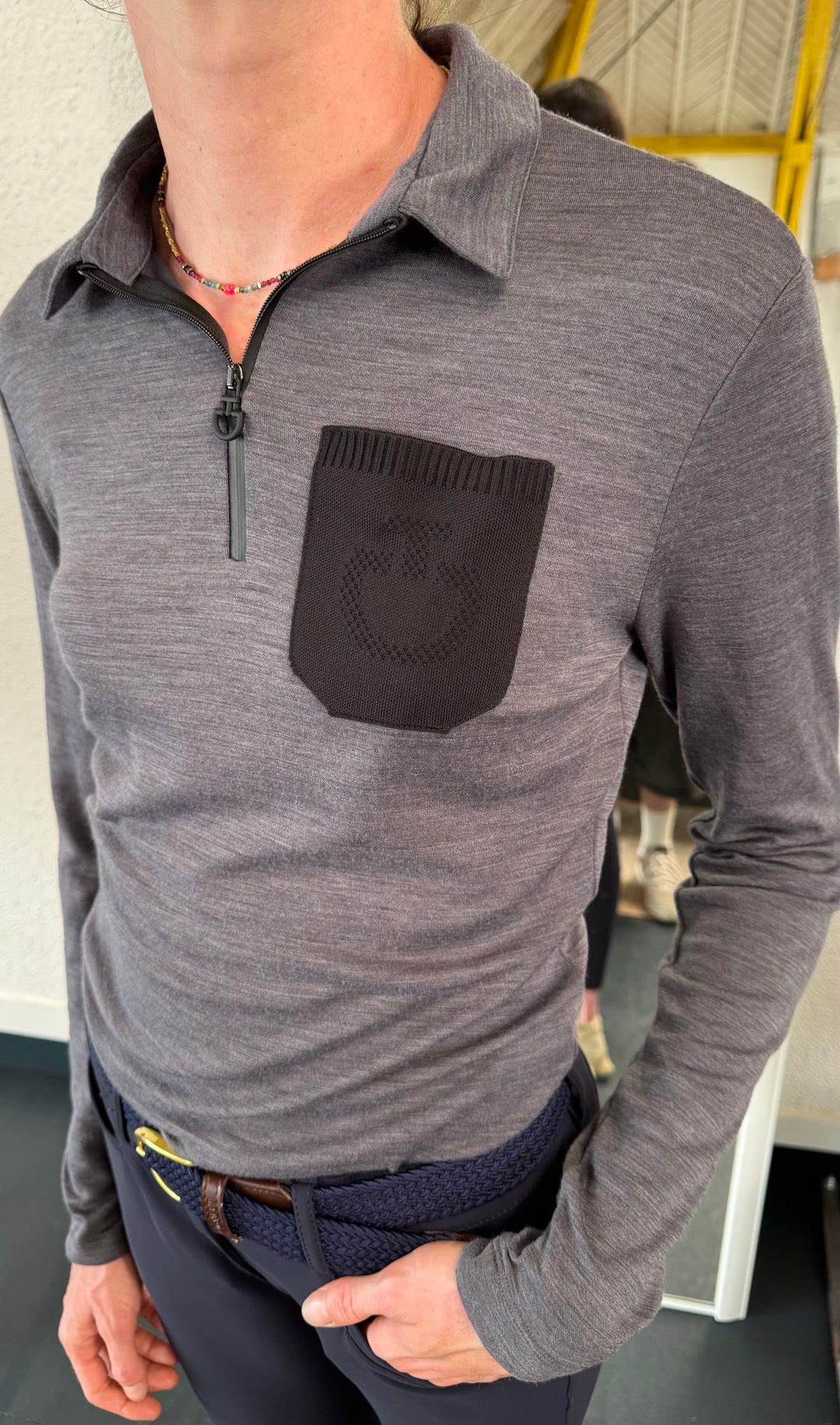 Polo training Cavalleria Toscana Tech Wool gris - Taille S - Neuf avec étiquette, média 2