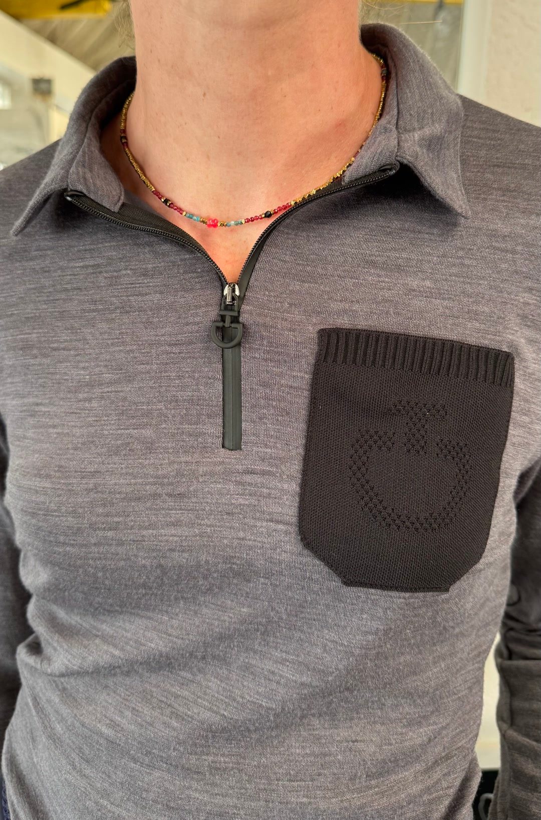 Polo training Cavalleria Toscana Tech Wool gris - Taille S - Neuf avec étiquette, média 5