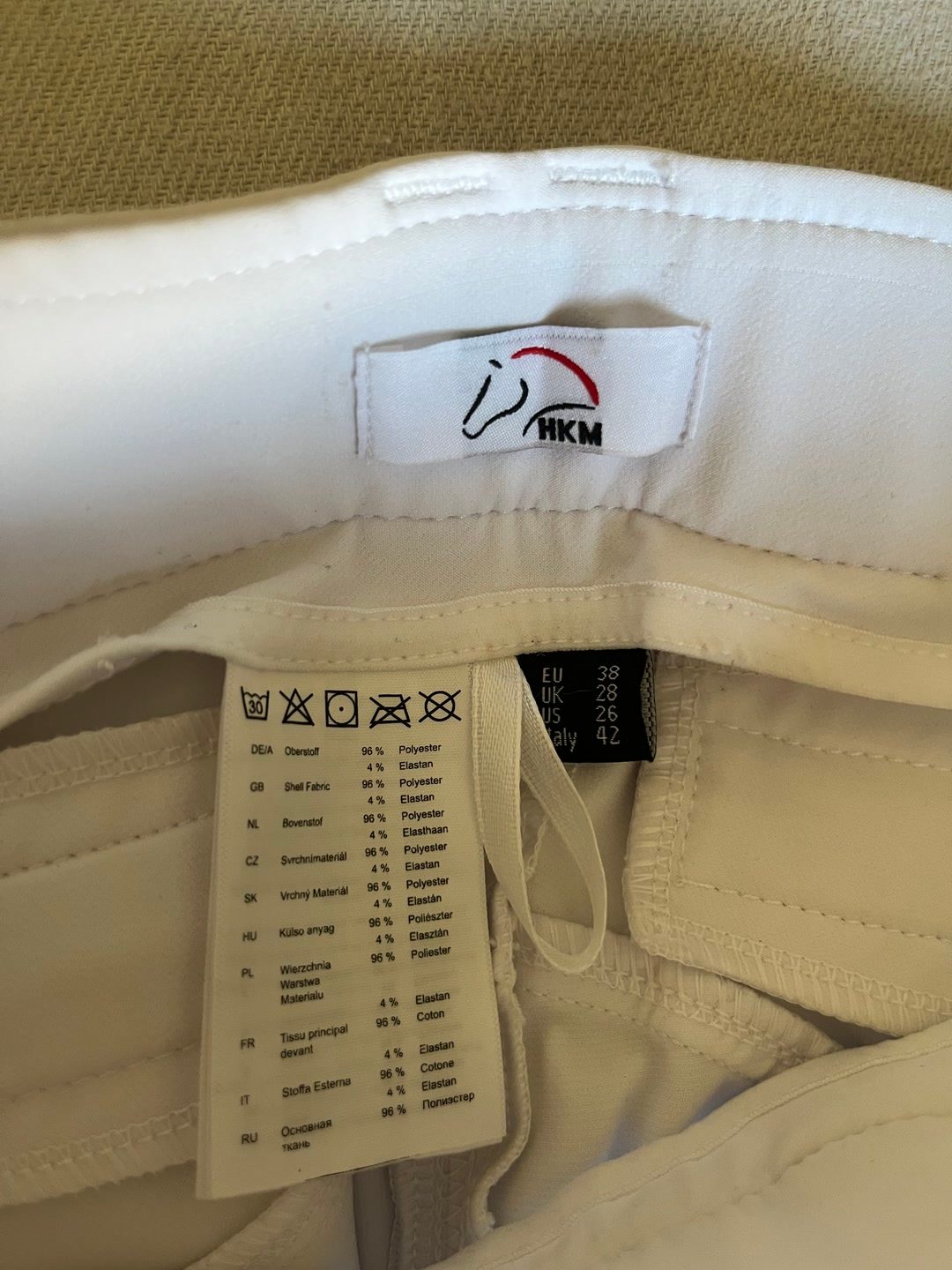 Pantalon de concours blanc HKM, média 3