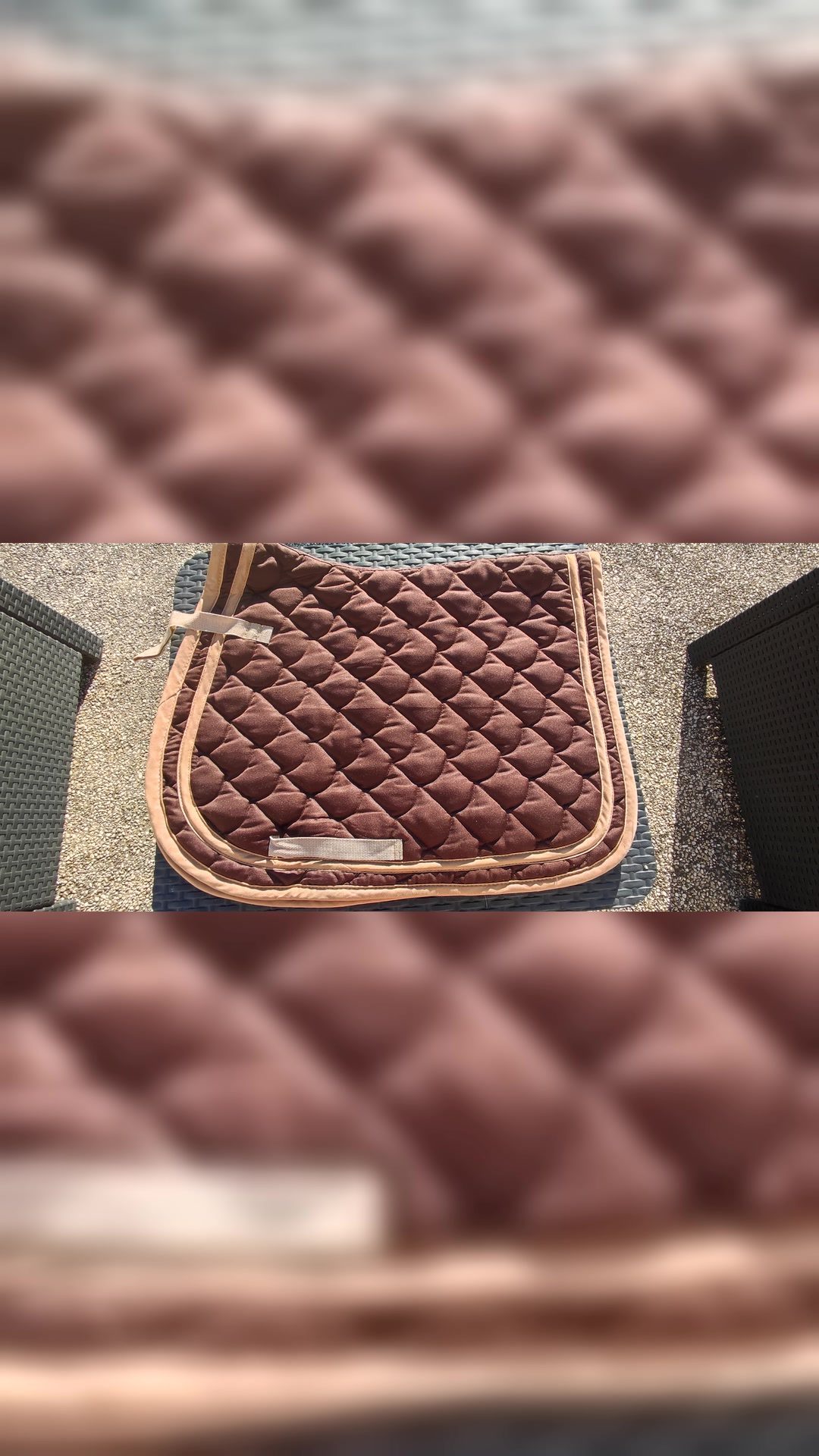 Ensemble marron tapis guêtres protèges boulets taille cheval, média 4