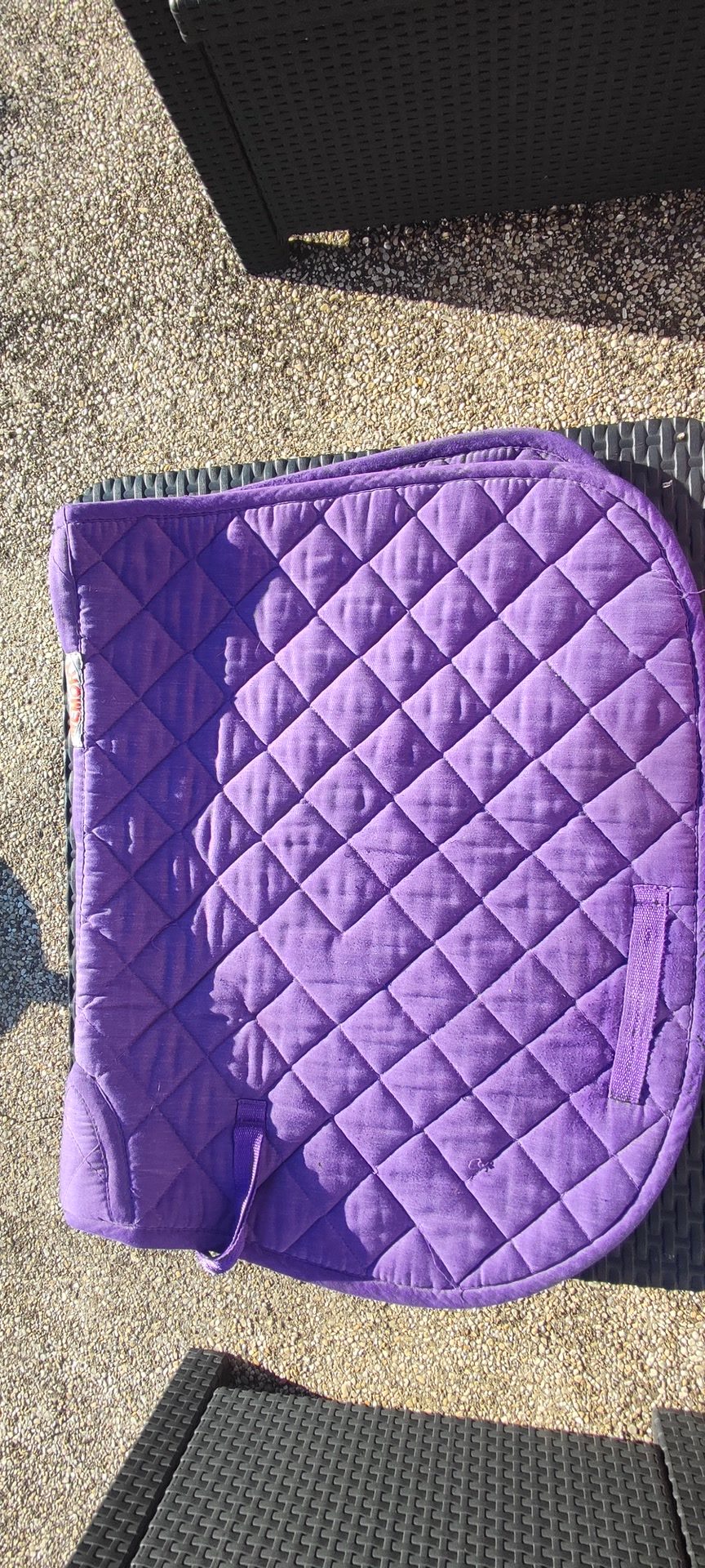 Ensemble violet tapis bonnet guêtres protèges boulet  taille chevall, média 5