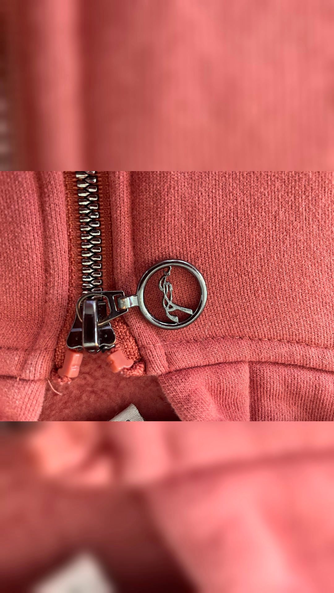 💗 Très joli sweat zippé à capuche Pénélope, coloris rose terracotta., média 3