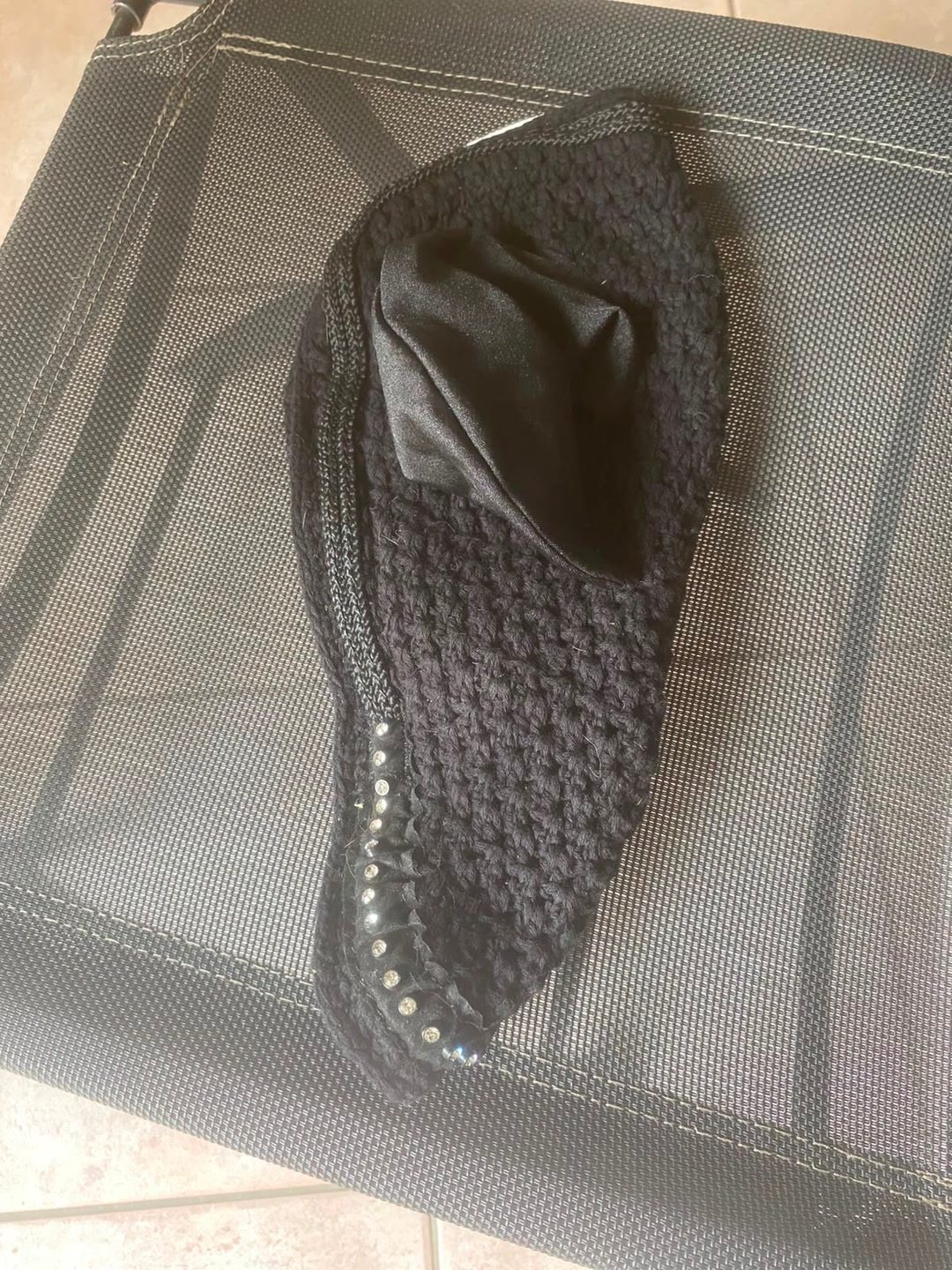 Bonnet noir avec strass Fouganza, média 2