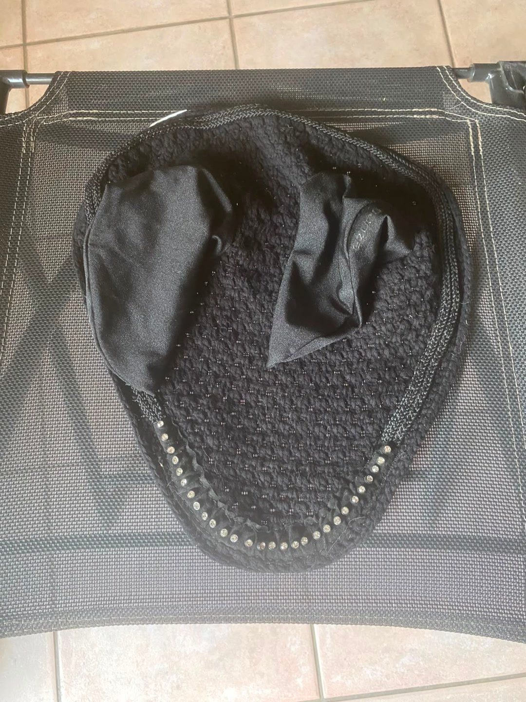 Bonnet noir avec strass Fouganza, média 3