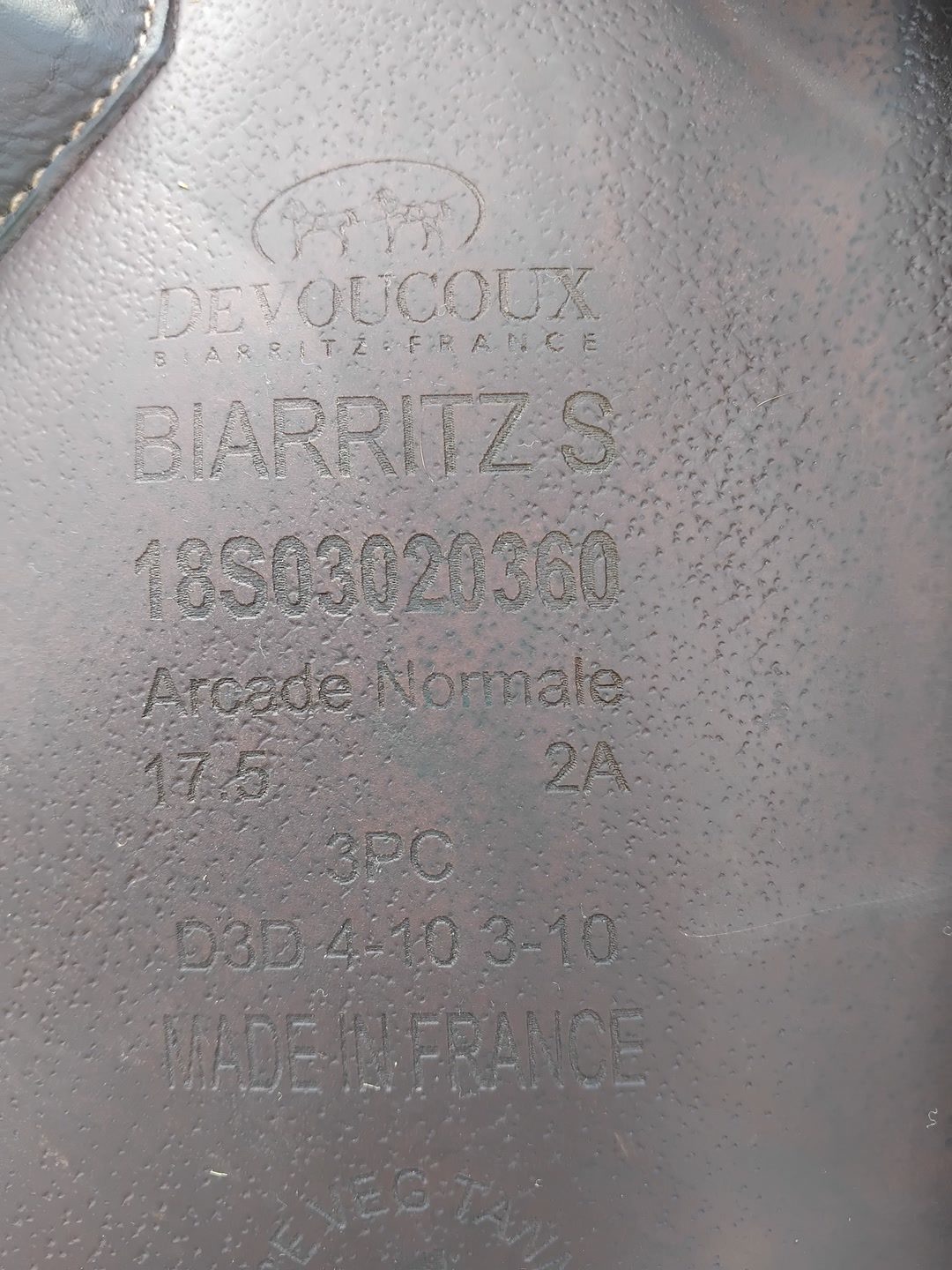 Selle devoucoux biarritz 17.5, média 7