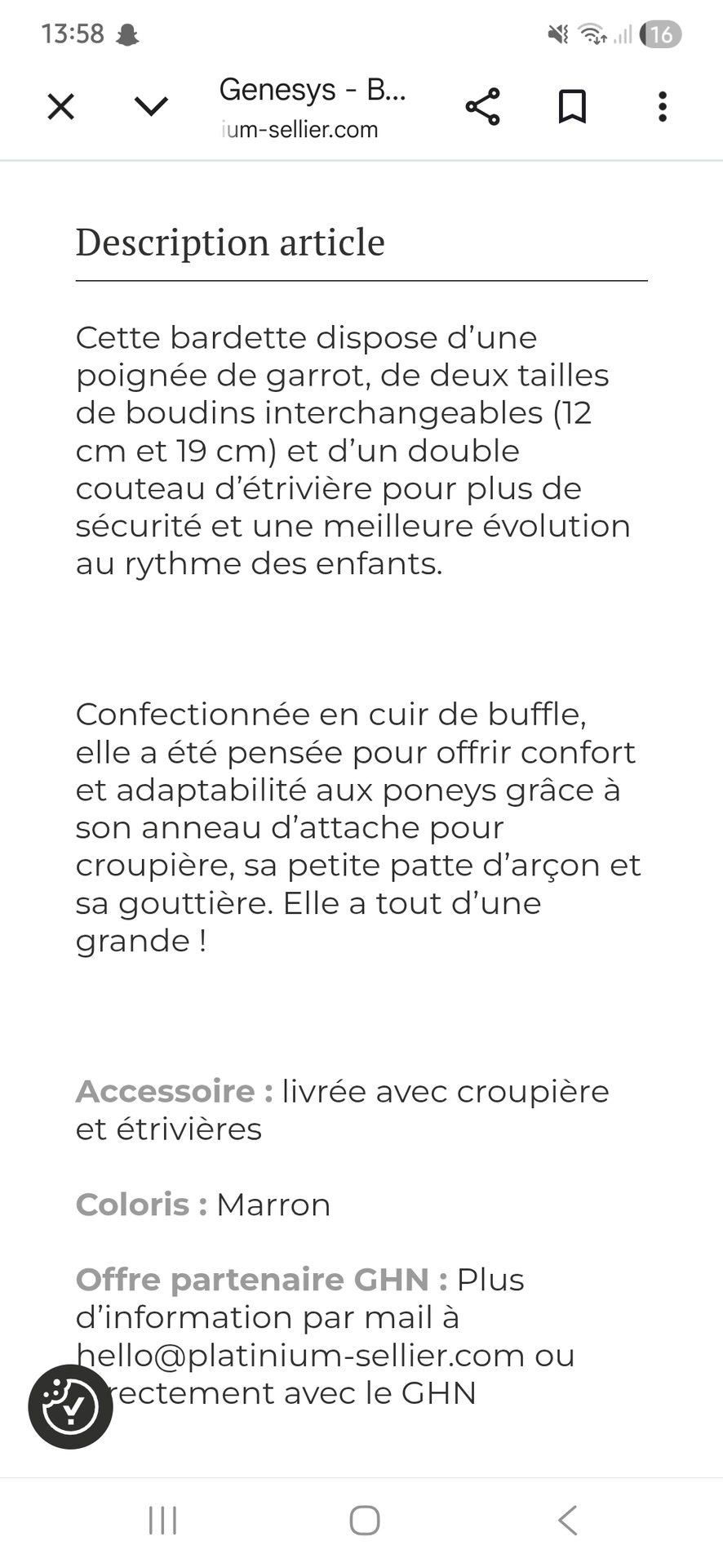 Selle Bardette, média 8
