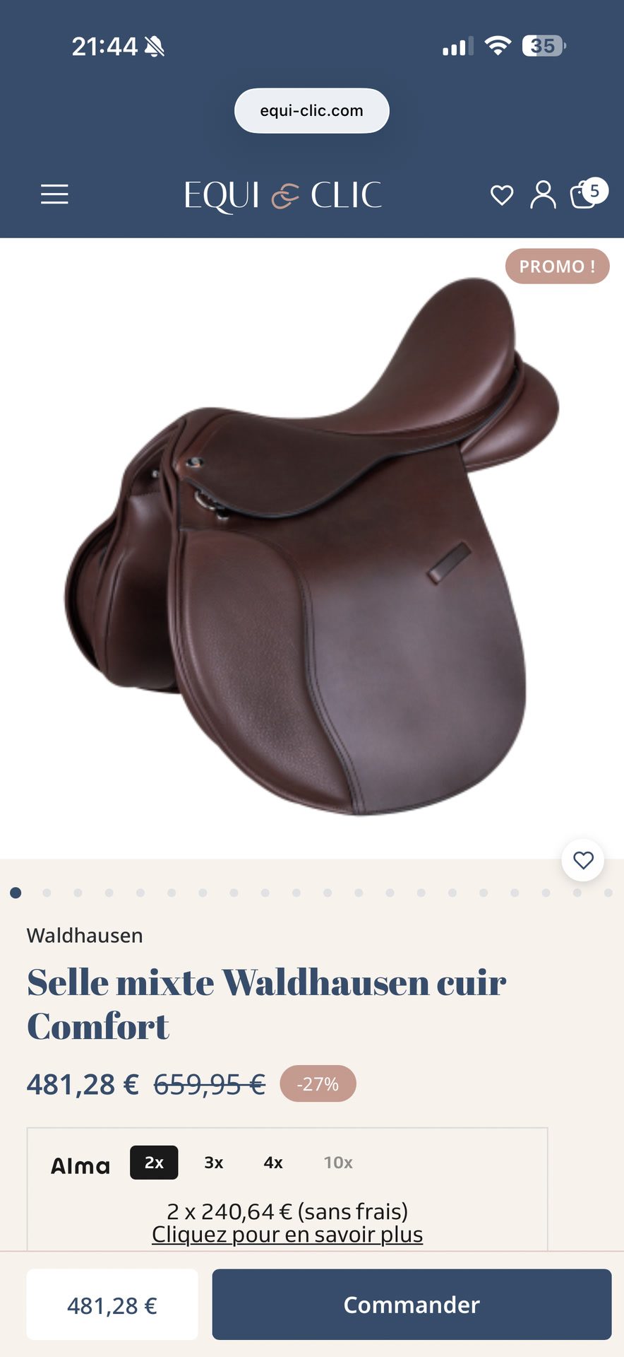 Selle waldhausen comfort cuir marron, média 2