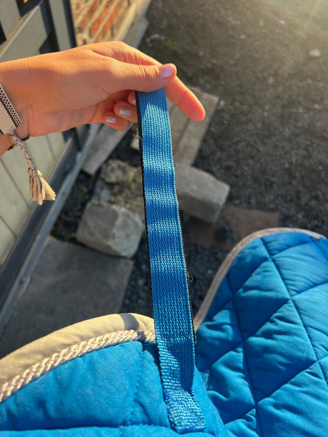 tapis de selle bleu, média 6