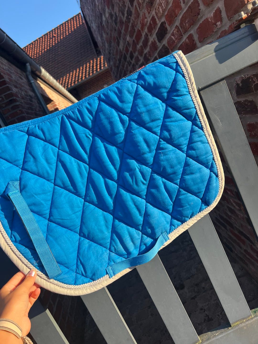 tapis de selle bleu, média 2