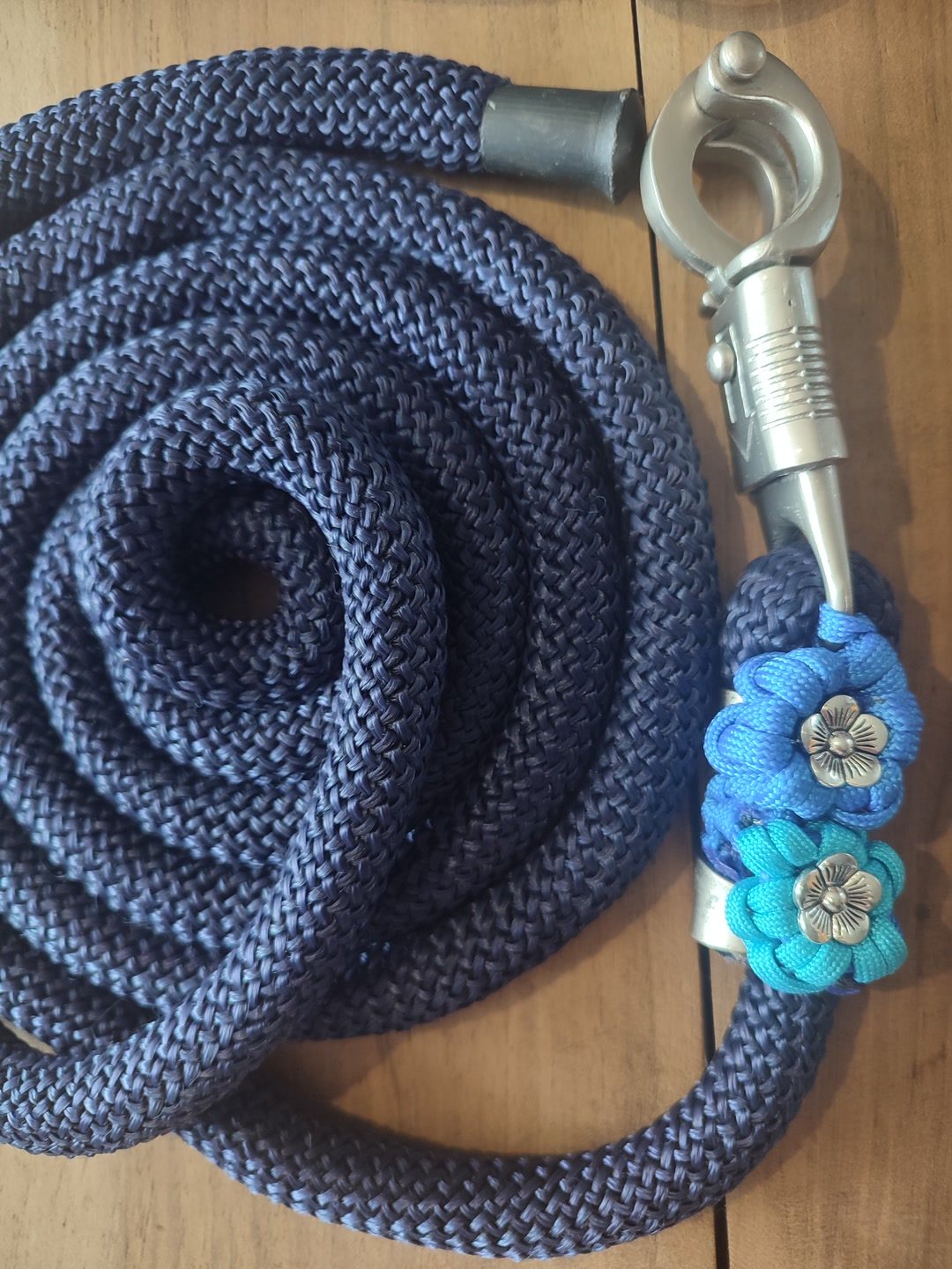 Ensemble Licol et longe Fleurs bleues, média 8