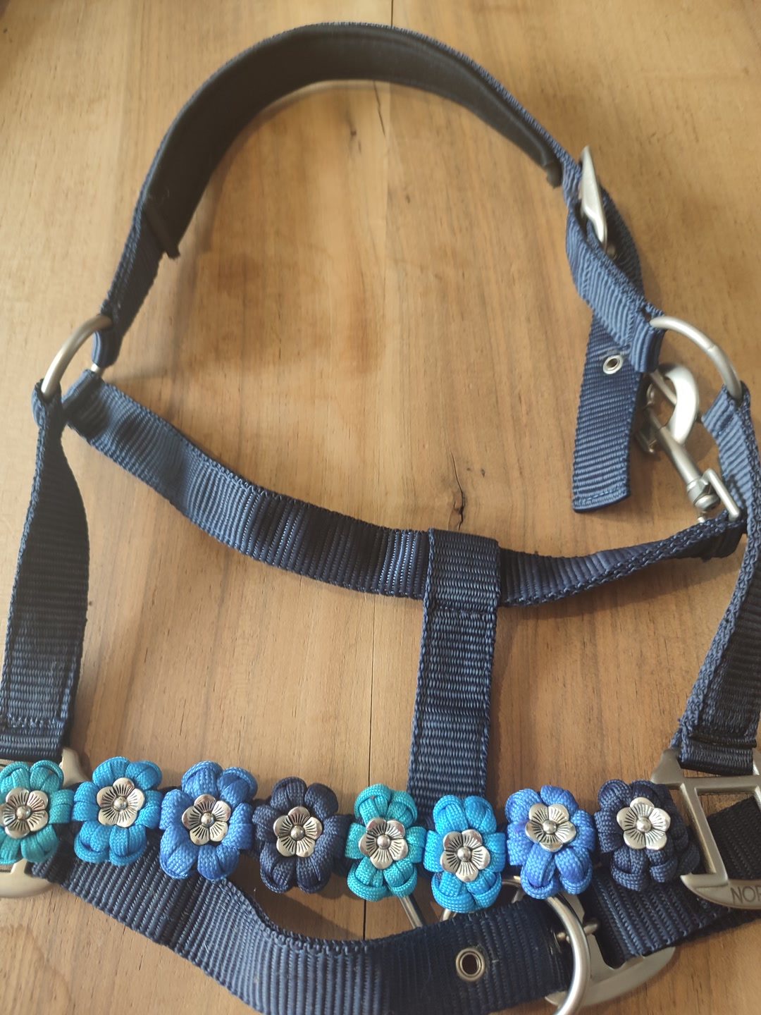 Ensemble Licol et longe Fleurs bleues, média 7