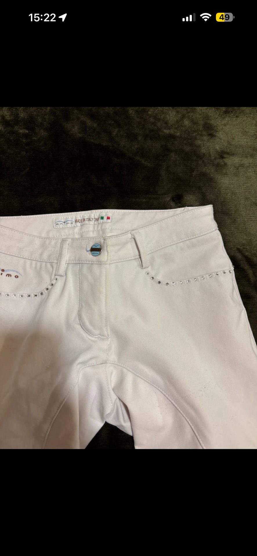 Pantalon à strass animo blanc taille XS 34 italien D32, média 4