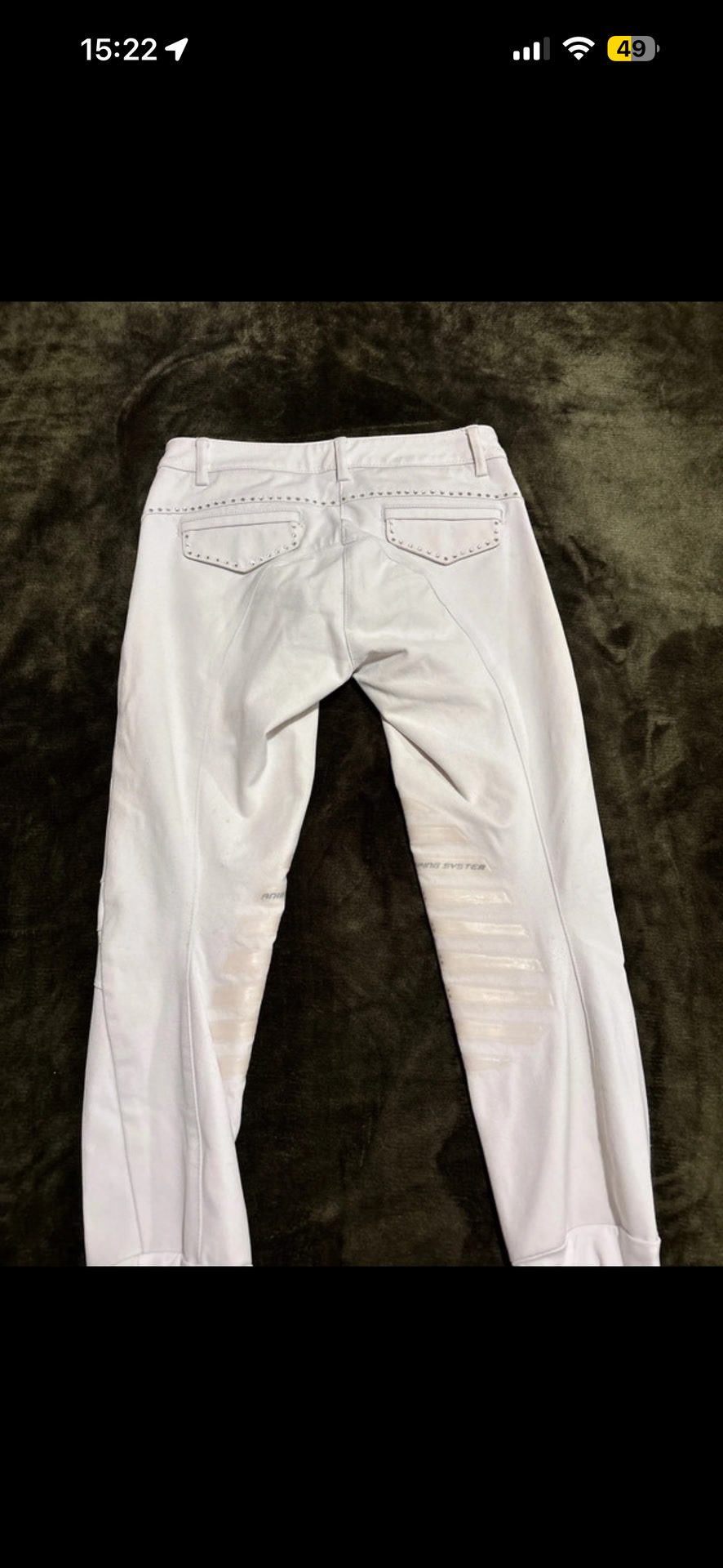 Pantalon à strass animo blanc taille XS 34 italien D32, média 6
