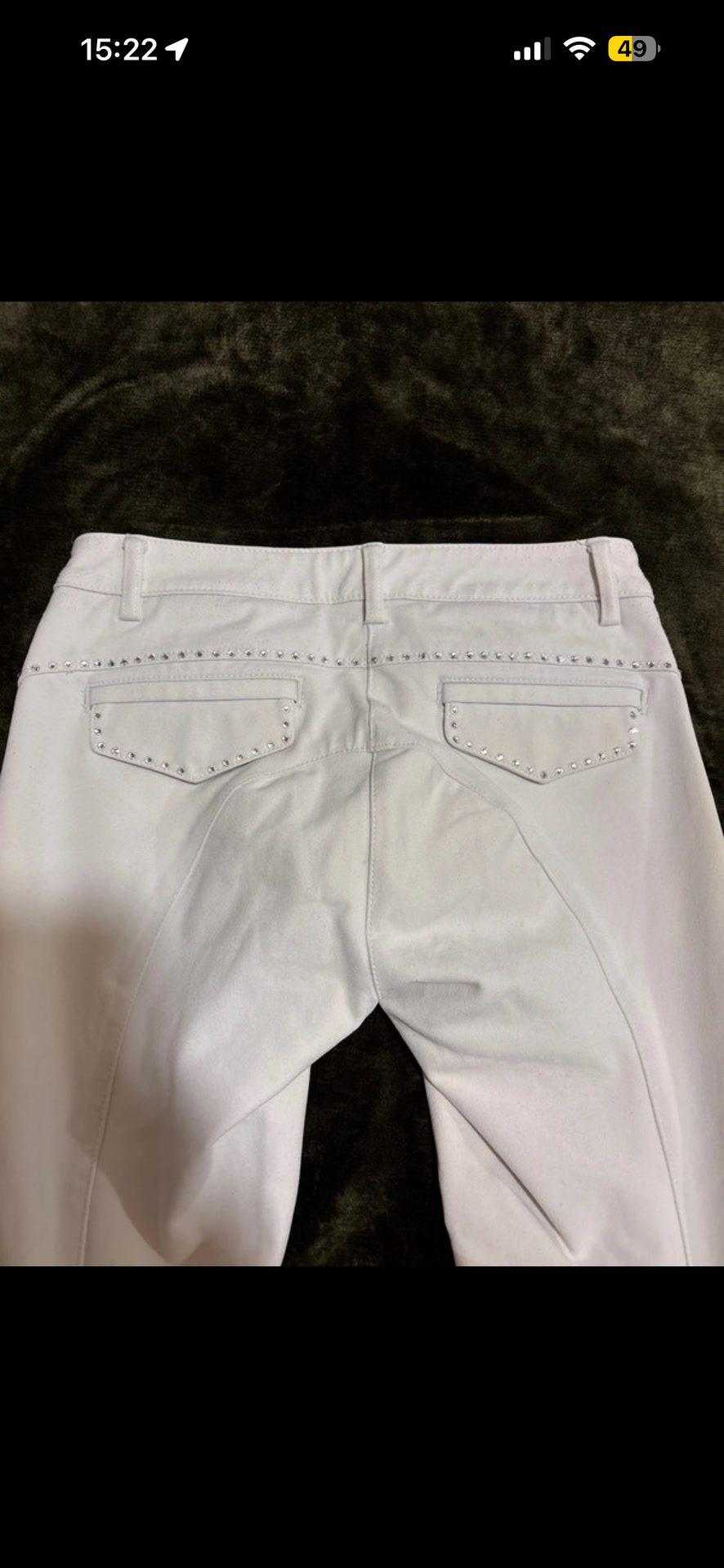 Pantalon à strass animo blanc taille XS 34 italien D32, média 7