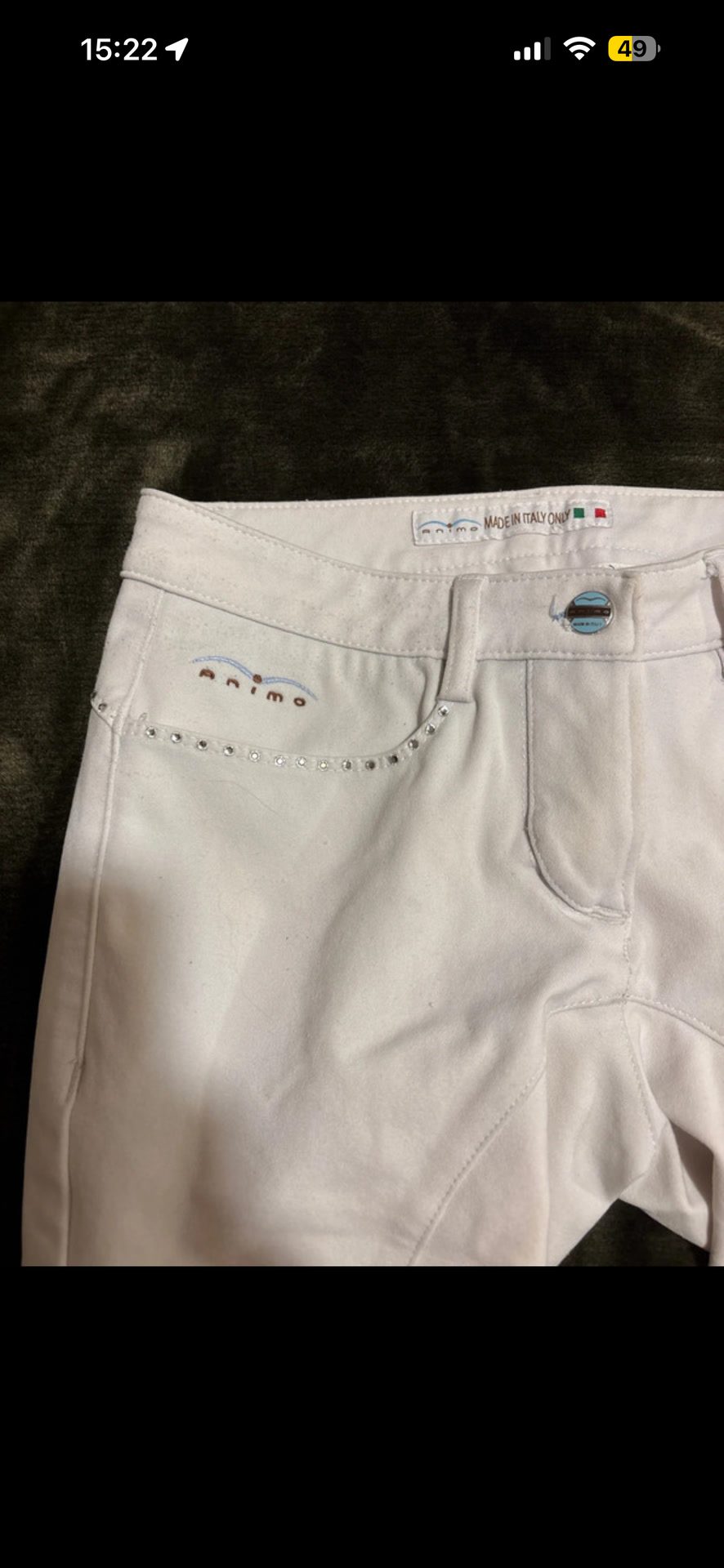 Pantalon à strass animo blanc taille XS 34 italien D32, média 3