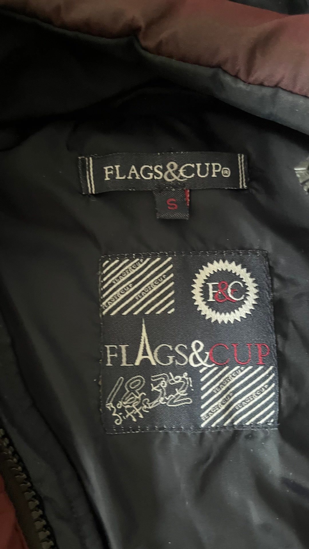 Veste flag and cup noir et bordeaux taille s, média 2