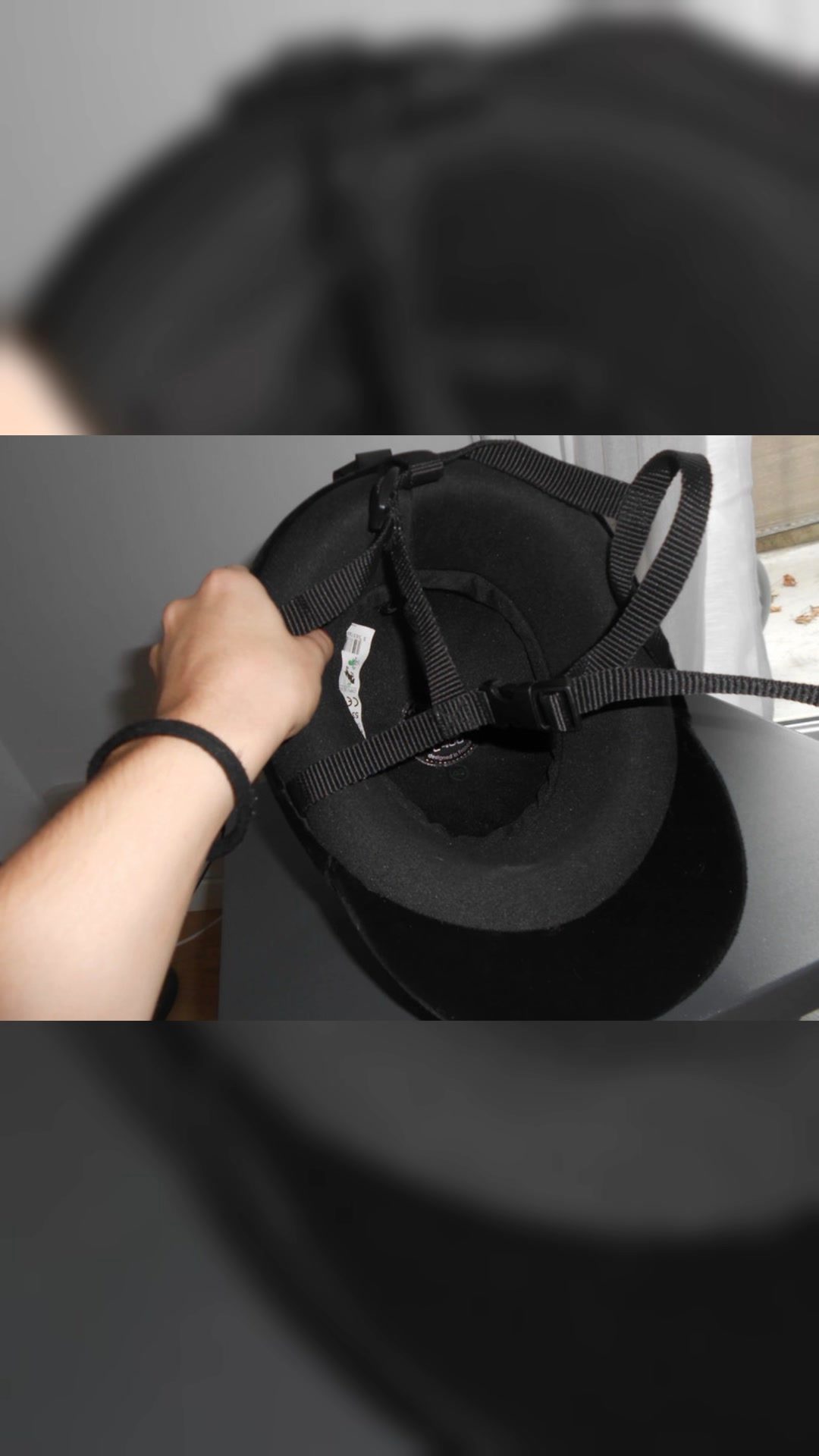 Bombe / Casque d'Équitation Velours Noir Fouganza - Taille 53cm, média 3