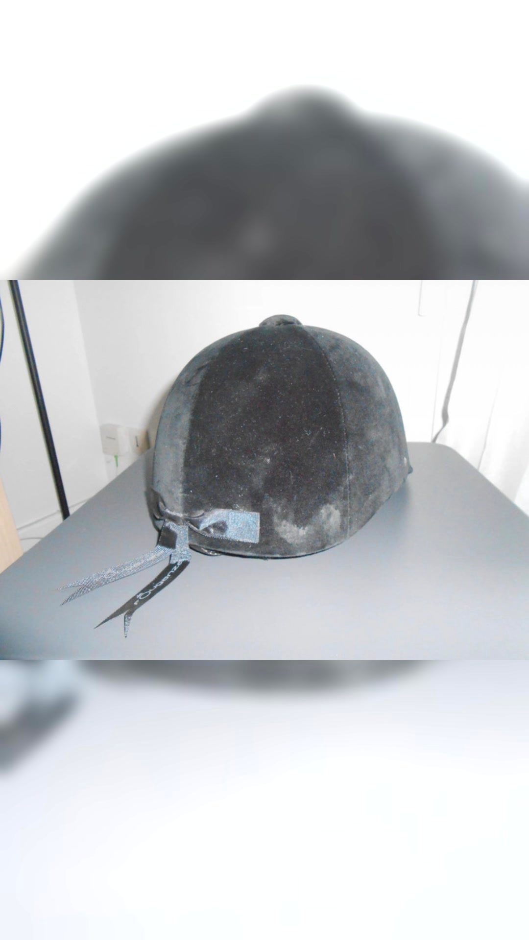 Bombe / Casque d'Équitation Velours Noir Fouganza - Taille 53cm, média 2