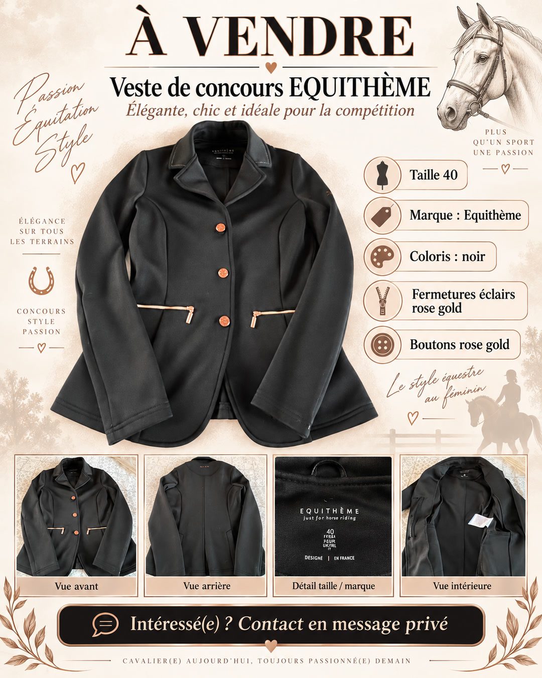 Veste concours Equitheme taille 40, média 2