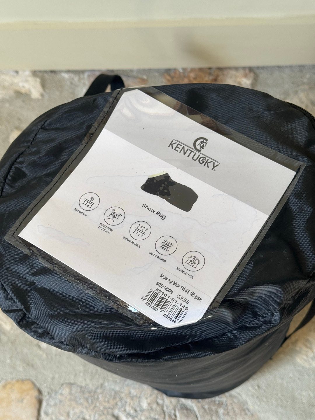 Couverture Kentucky Horsewear noire 145cm/6’6 - 160g - NEUVE, média 3
