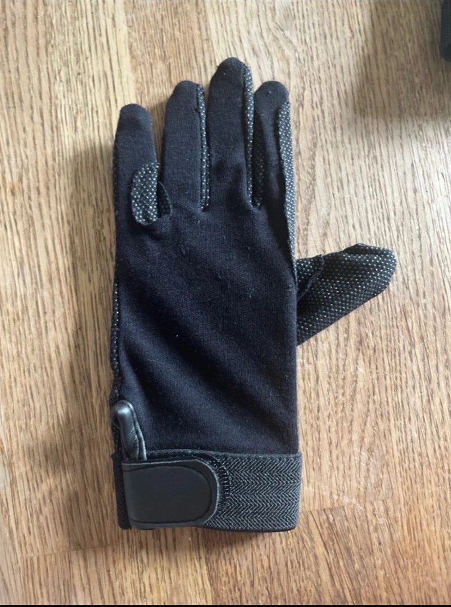 Gants noirs équitation taille M, média 2