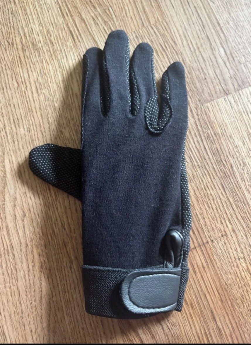 Gants noirs équitation taille M, média 5